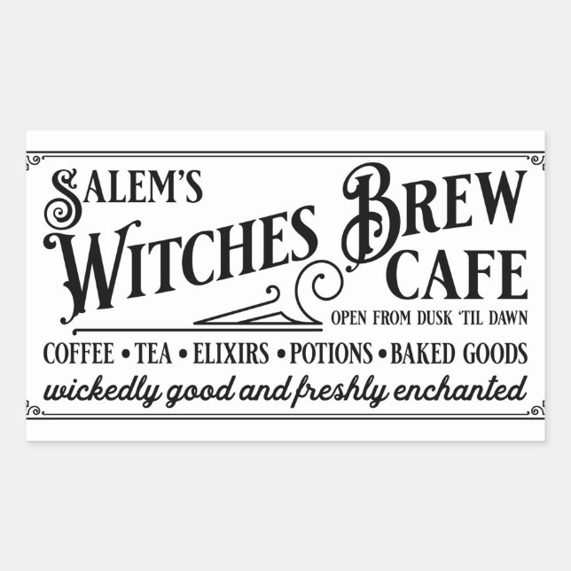 Salem Witch's Brew Café Rectangular Sticker (Front)