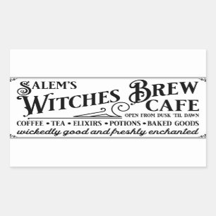 Salem Witch's Brew Café Rectangular Sticker