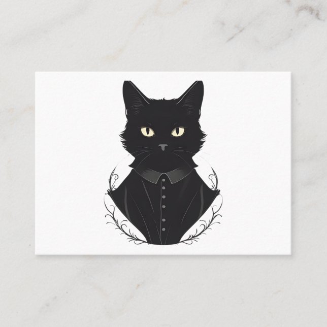 Salem's Enchanted Black Cat Business Card (Front)