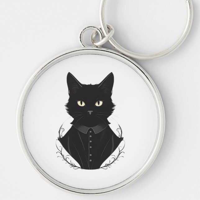 Salem's Enchanted Black Cat Key Ring (Front)