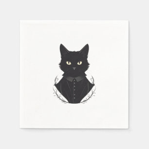 Salem's Enchanted Black Cat Napkin
