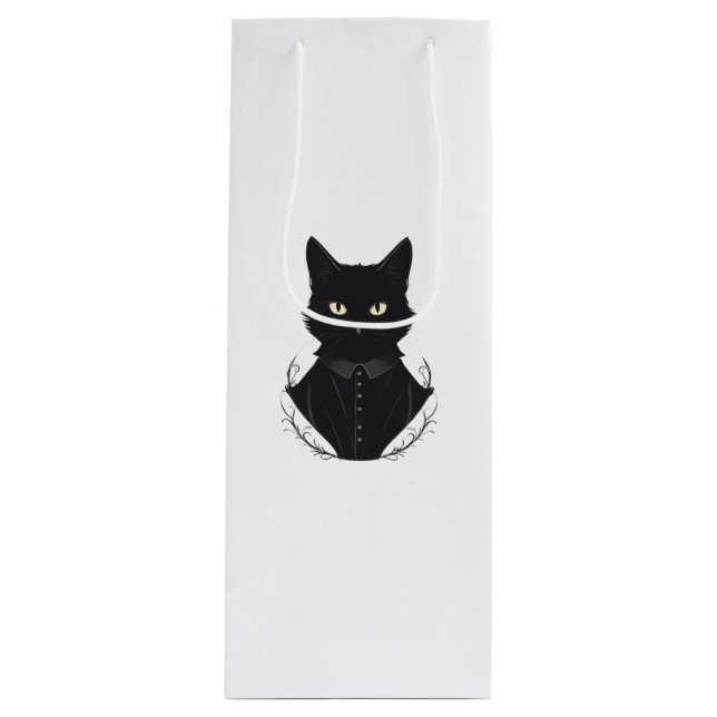 Salem's Enchanted Black Cat Wine Gift Bag (Front)