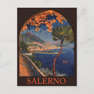 Salerno City, Italian Riviera, Vintage Travel Postcard