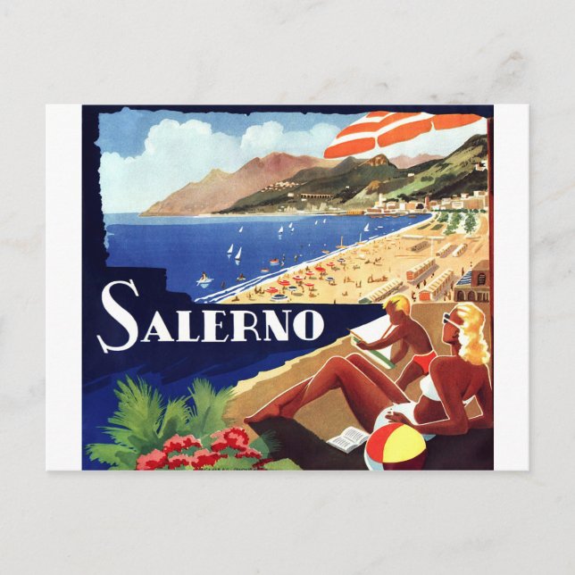 Salerno, Italian riviera, Italy, vintage, travel Postcard (Front)