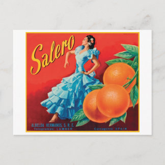 Salero Vintage Crate Label - Dancer Postcard