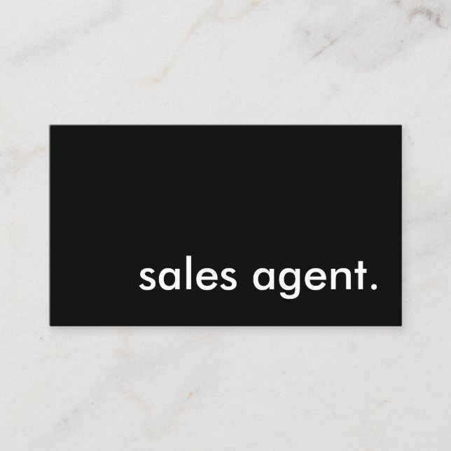 sales agent. business card (Front)