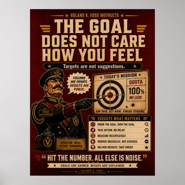 Sales Goal Motivation Poster | Roland K. Voss (Front)