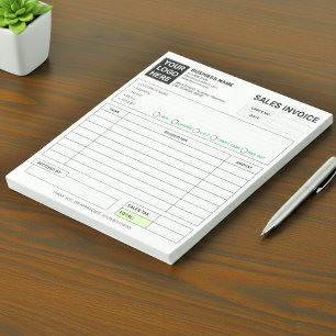 Sales Invoice Receipt   Company / Business Logo Notepad