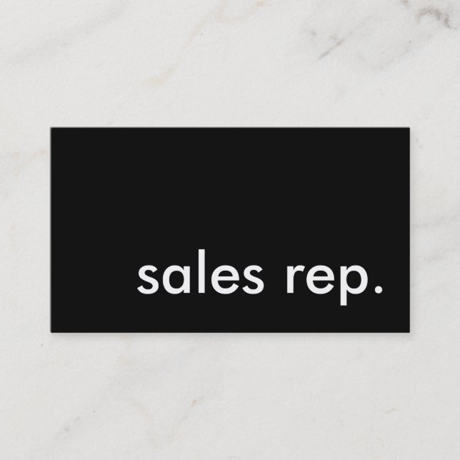 sales rep. business card (Front)