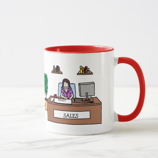 Sales team gift - customisable cartoon mug (Right)
