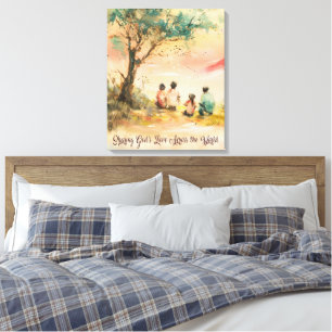 Salesian Missions Watercolor Art Canvas Print
