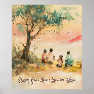 Salesian Missions Watercolor Art Poster