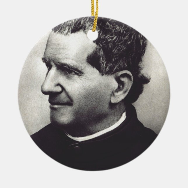 Salesian Saint Don John Bosco Ceramic Tree Decoration (Front)