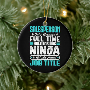 Salesperson Job Title Profession Funny Salesperson Ceramic Tree Decoration