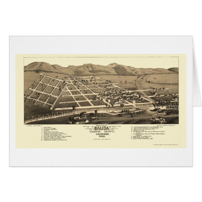 Salida, CO Panoramic Map - 1882 (Front Horizontal)