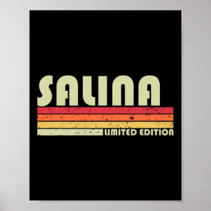 Salina Name Personalised Retro Vintage 80s 90s Bir Poster