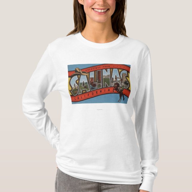 Salinas, California - Large Letter Scenes - Rode T-Shirt (Front)