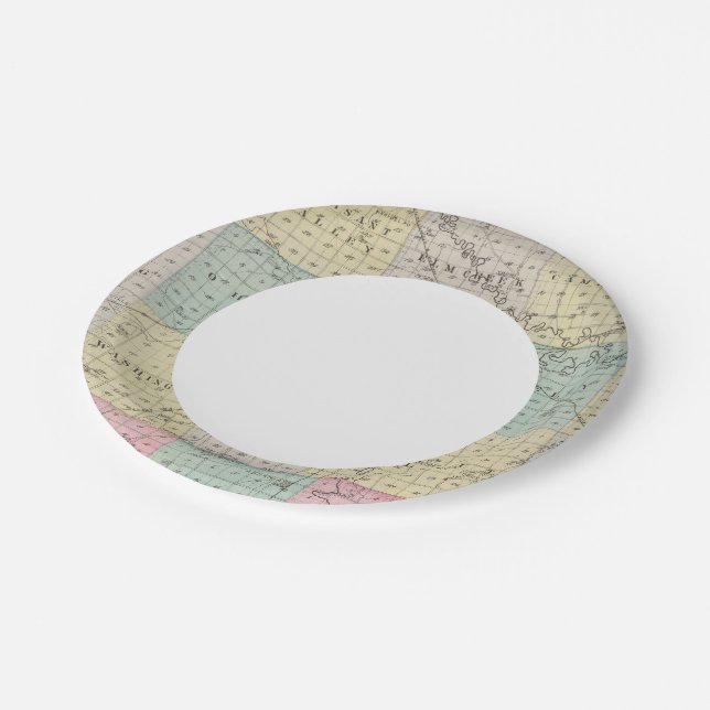 Saline County, Kansas Paper Plate (Angled)