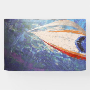 Saling with dolphins banner