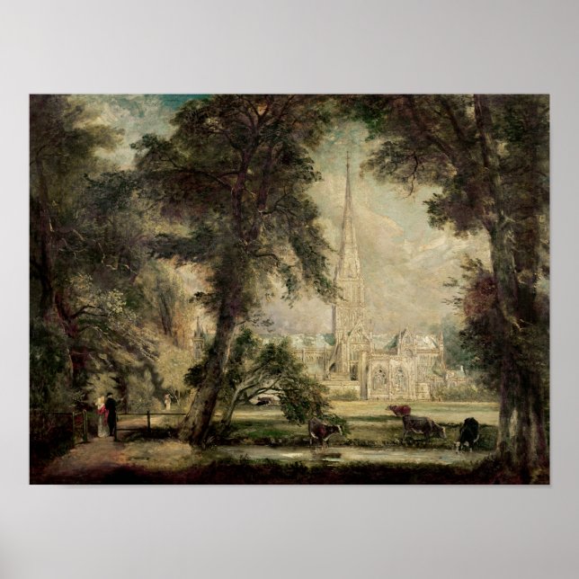 Salisbury Cathedral from the Bishop's Grounds Poster (Front)