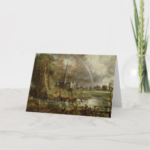 Salisbury Cathedral From the Meadows, 1831 Card