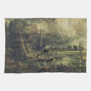 Salisbury Cathedral from the Meadows Tea Towel