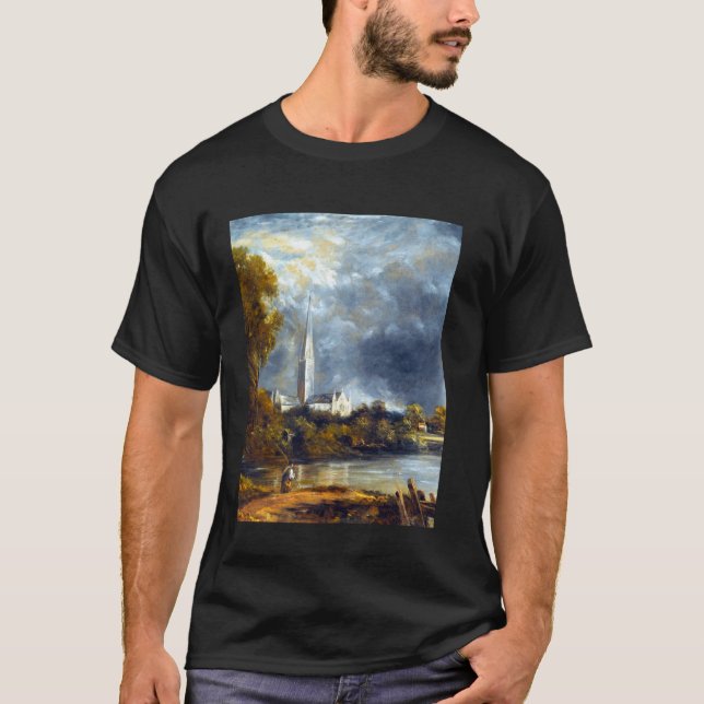 Salisbury Cathedral John Constable Romanticism Lan T-Shirt (Front)