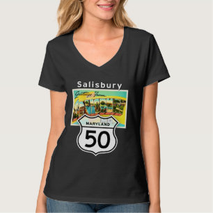 Salisbury Maryland MD US 50 Large Letter Travel Po T-Shirt