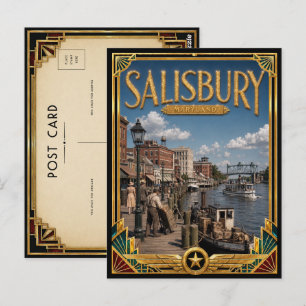Salisbury Maryland Vintage Art Deco Golden Age Postcard