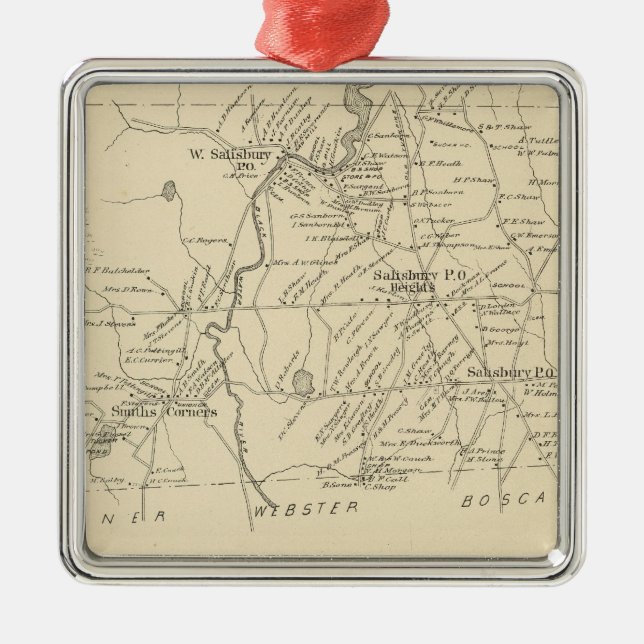 Salisbury, Merrimack Co Metal Tree Decoration (Front)