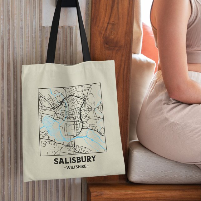 Salisbury, Wiltshire City Map Tote Bag (Creator Uploaded)