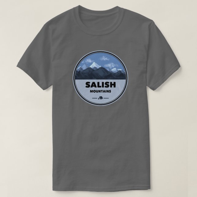 Salish Mountains Montana Camping T-Shirt (Design Front)