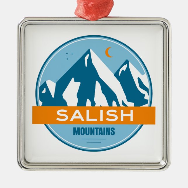 Salish Mountains Montana Metal Tree Decoration (Front)