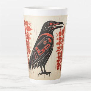 Salish native pacific northwestern art style raven latte mug