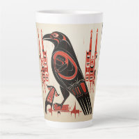 Salish native pacific northwestern art style raven