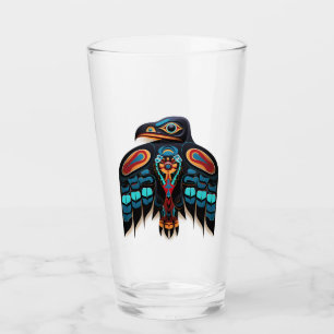 Salish raven totem  glass