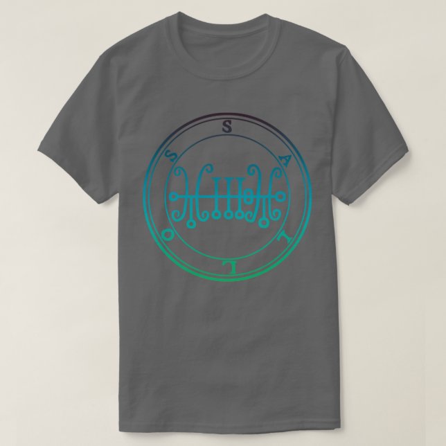 Sallos Sigil Causes Men to Love Women Blue Green T-Shirt (Design Front)