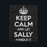 Sally Keep Calm Personalised Name Funny Birthday G Fleece Blanket<br><div class="desc">Sally Keep Calm Personalised Name Funny Birthday Gift Idea</div>