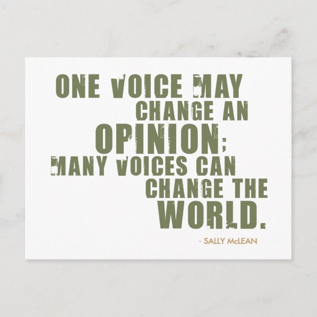 Sally McLean Quote Postcard (Front)