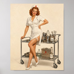 Sally Monroe At Work Pin-Up Poster