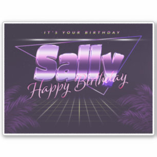 Sally Name Vorname lila retro Sticker Geburtstag