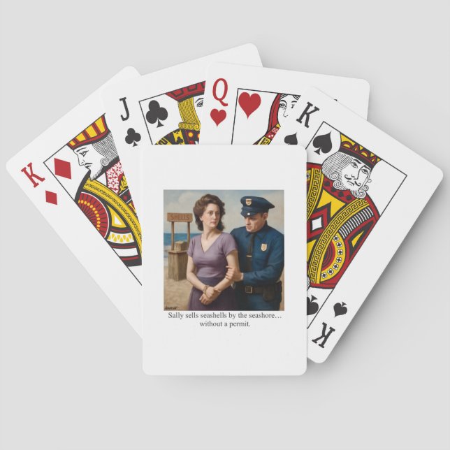 Sally sells seashells by the seashore playing cards (Back)