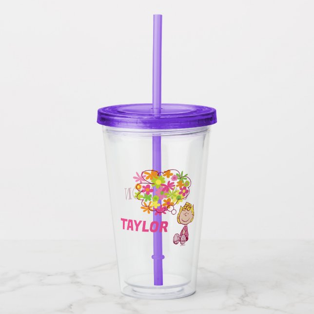 Sally Thinking of Flowers Acrylic Tumbler (Front)
