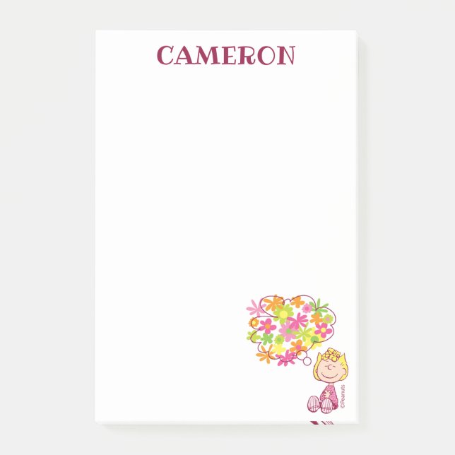 Sally Thinking of Flowers Post-it Notes (Front)