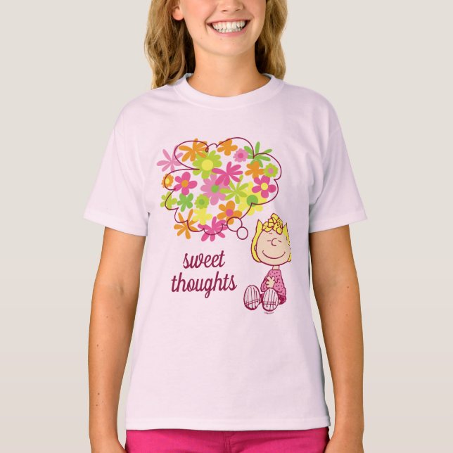 Sally Thinking of Flowers T-Shirt (Front)