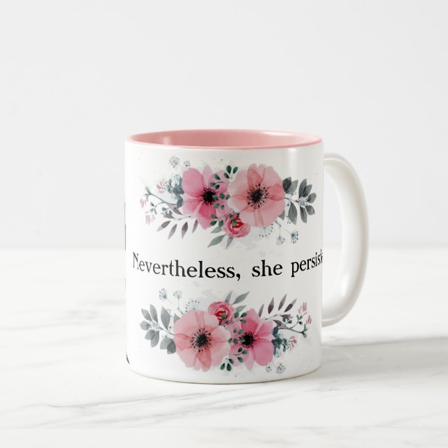 Sally Yates, "Nevertheless, she persisted" Two-Tone Coffee Mug (Front Right)