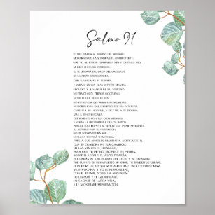 Salmo 91 Póster, spanish bible verse Poster