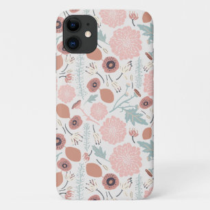 Salmon And Blue Playful Flower Mix Case-Mate iPhone Case