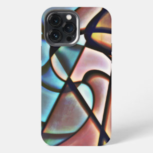 Salmon and blue spiral smooth texture mosaic iPhone 13 pro max case