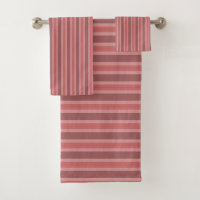 Salmon and Copper Rose Stripes